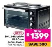 DEFY 30 L 2-Hotplate Mini Oven