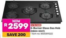 Goldair 5-Burner Glass Gas Hob GBGH-5001