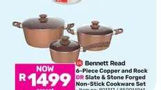 Bennett Read 6-Piece Copper and Rock OR Slate & Stone Forged Non-Stick Cookware Set