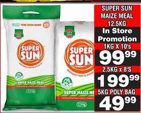 SUPER SUN MAIZE MEAL 5KG POLY BAG