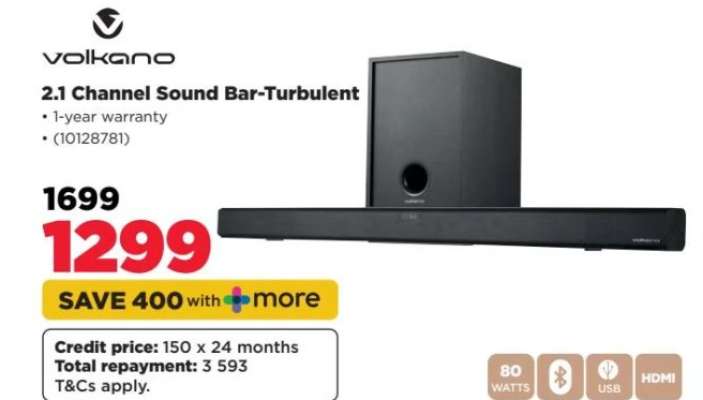 Volkano 2.1 Channel Sound Bar-Turbulent