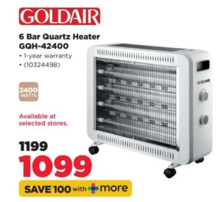 Goldair 6 Bar Quartz Heater GQH-42400