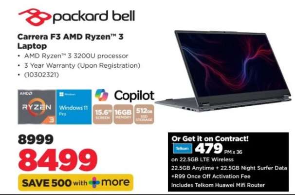 Packard Bell Carrera F3 AMD Ryzen™ 3 Laptop