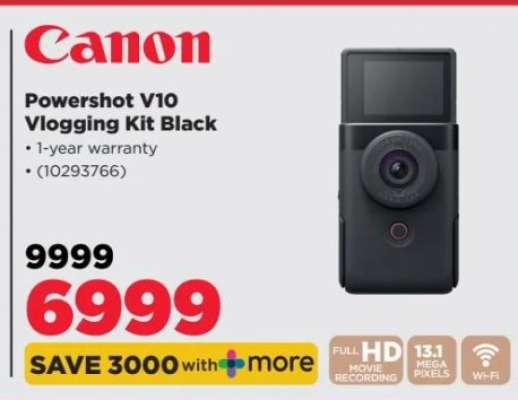 Canon Powershot V10 Vlogging Kit Black