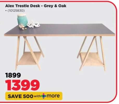 Alex Trestle Desk - Grey & Oak