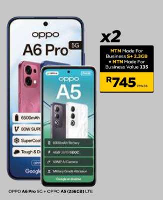 OPPO A6 Pro 5G + OPPO A5 (256GB) LTE
