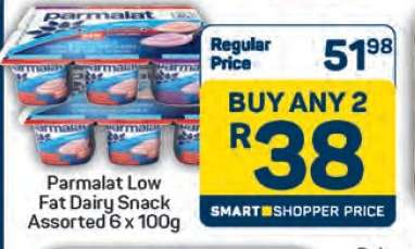 Parmalat Low Fat Dairy Snack Assorted 6 x 100g