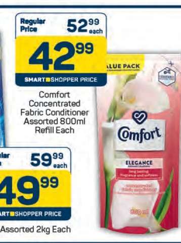 Comfort Concentrated Fabric Conditioner Assorted 800ml Refill Each