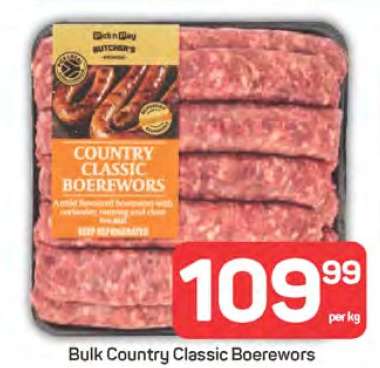 Bulk Country Classic Boerewors