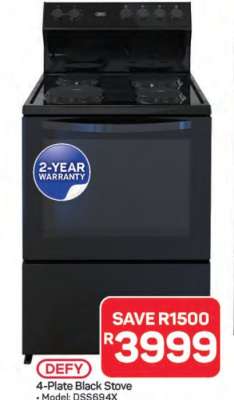 4-Plate Black Stove