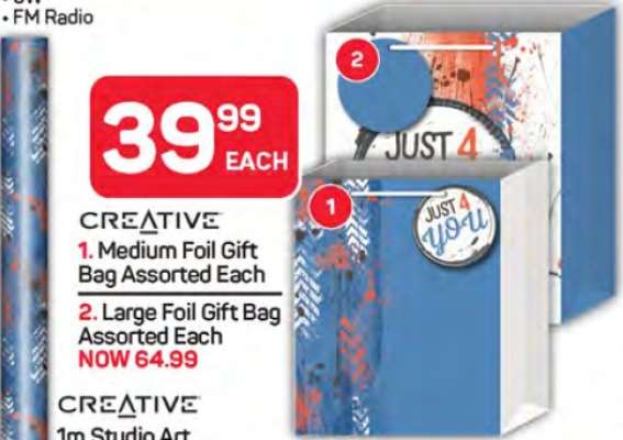 Medium Foil Gift Bag Assorted Each