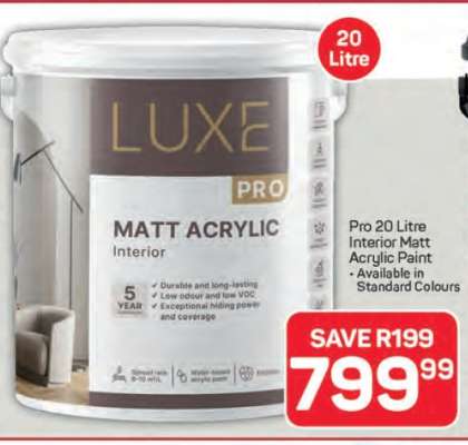Luxe Pro Matt Acrylic Interior Paint