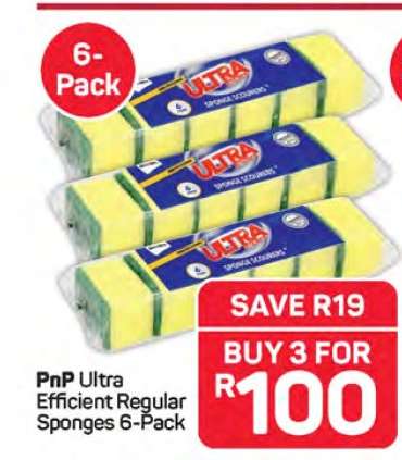 PnP Ultra Efficient Regular Sponges 6-Pack