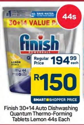 Finish 30+14 Auto Dishwashing Quantum Thermo-Forming Tablets Lemon 44s Each