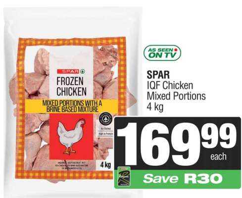 SPAR IQF Chicken Mixed Portions 4 kg
