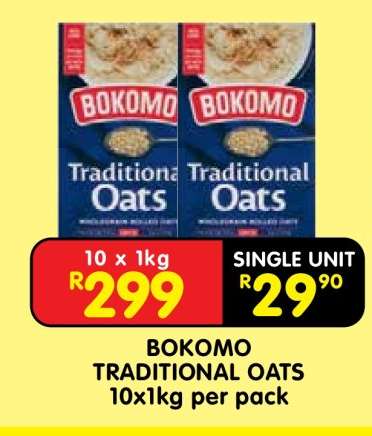 BOKOMO TRADITIONAL OATS 10x1kg per pack