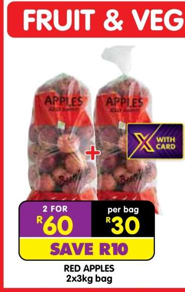 RED APPLES 2x3kg bag