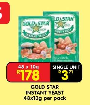 GOLD STAR INSTANT YEAST 48x10g per pack
