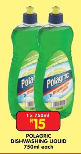 POLAGRIC DISHWASHING LIQUID 750ml each