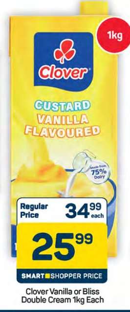 Clover Vanilla or Bliss Double Cream