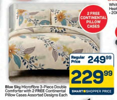 Blue Sky Microfibre 3-Piece Double Comforter
