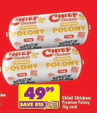 Chief Chicken Premium Polony 1kg each