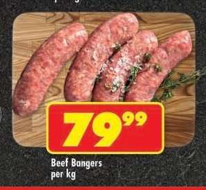 BEEF BANGERS