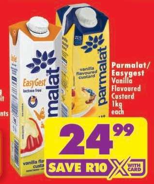 PARMALAT/EASYGEST VANILLA FLAVOURED CUSTARD 1kg