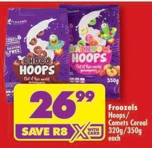 Froozels Hoops/Comets Cereal 320g/350g