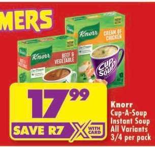 KNORR CUP-A-SOUP INSTANT SOUP