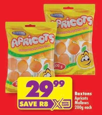 Baxtons Apricots Mallows 200g each