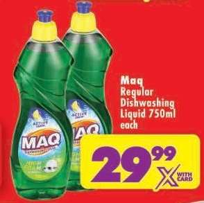 MAQ Regular Dishwashing Liquid 750ml