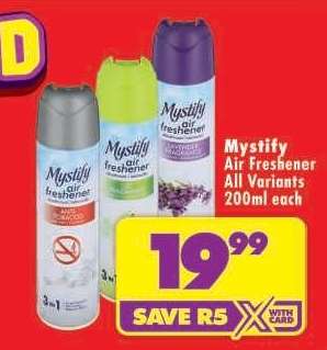 MYSTIFY AIR FRESHENER all variants 200ml each