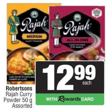 Robertsons Rajah Curry Powder 50 g Assorted