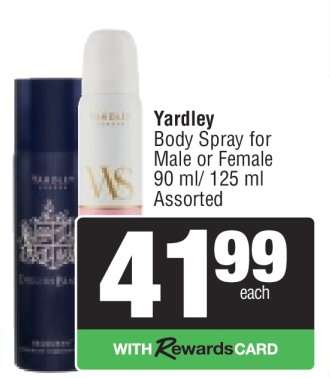 Yardley Body Spray for Male or Female