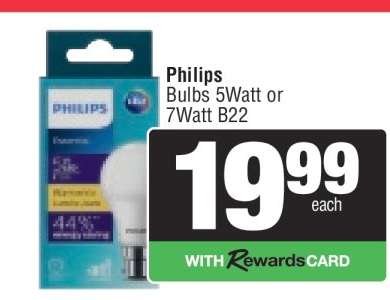 Philips Bulbs 5Watt or 7Watt B22