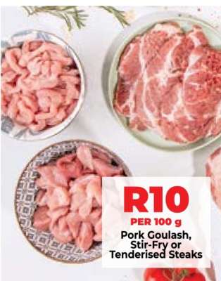 Pork Goulash, Stir-Fry or Tenderised Steaks