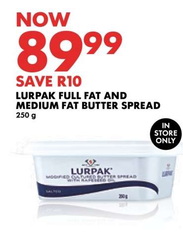 Lurpak Full Fat and Medium Fat Butter Spread
