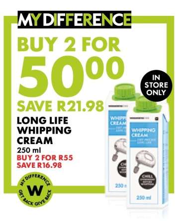 Long Life Whipping Cream