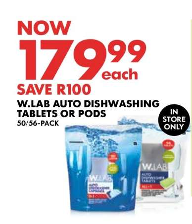 W.LAB AUTO DISHWASHING TABLETS OR PODS
