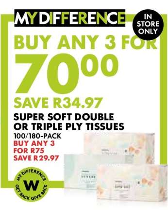 Super Soft Double or Triple Ply Tissues