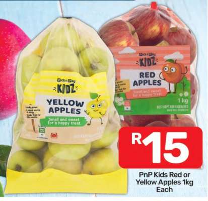 PnP Kids Red or Yellow Apples 1kg Each