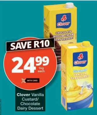 Clover Vanilla Custard/Chocolate Dairy Dessert