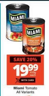 Miami Tomato All Variants