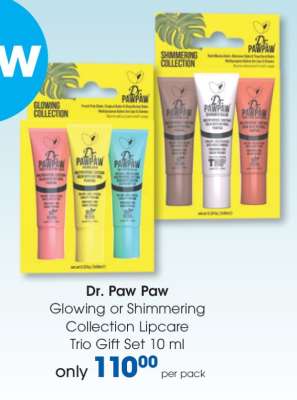 Dr. Paw Paw Glowing or Shimmering Collection Lipcare Trio Gift Set 10 ml