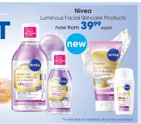 Nivea Luminous Facial Skincare Products