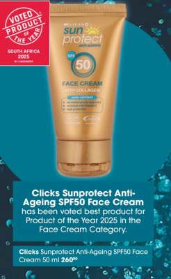 Clicks Sunprotect Anti-Ageing SPF50 Face Cream 50 ml