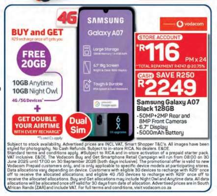 Samsung Galaxy A07 Black 128GB