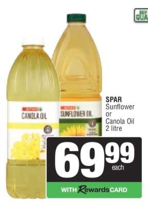 SPAR Sunflower or Canola Oil