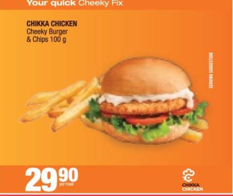 CHIKKA CHICKEN Cheeky Burger & Chips 100 g